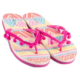 Ax Boxing Flip-Flops mit Bommeln rosa 1