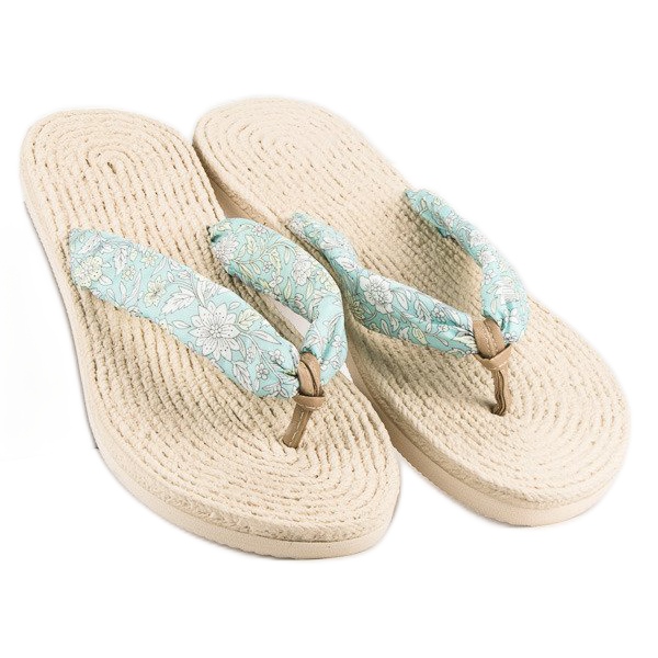 Ax Boxing Flip-Flops Espadrilles weiß grün 1