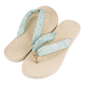 Ax Boxing Flip-Flops Espadrilles weiß grün 2