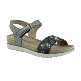Bequeme INBLU-Sandalen in Silber-Graphit grau 1