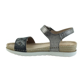 Bequeme INBLU-Sandalen in Silber-Graphit grau 2
