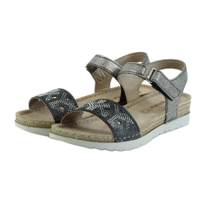 Bequeme INBLU-Sandalen in Silber-Graphit grau 3