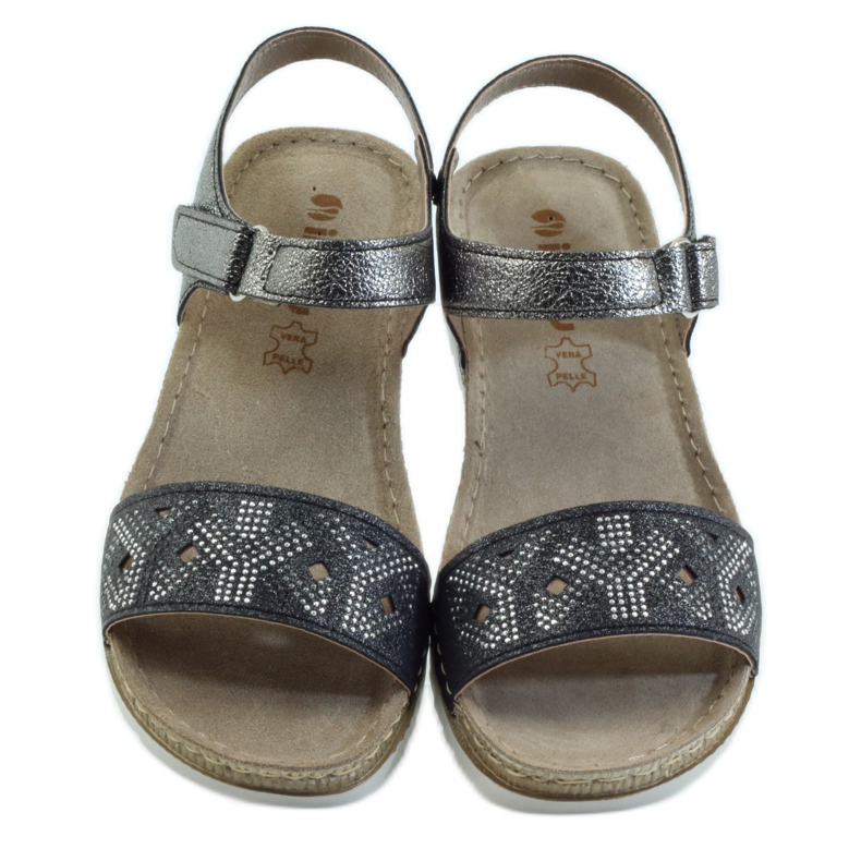Bequeme INBLU-Sandalen in Silber-Graphit grau 4