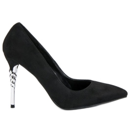Schwarze Wildleder-Heels 1