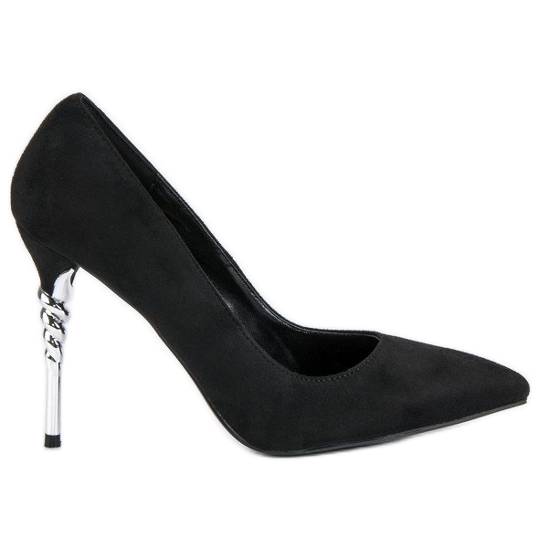 Schwarze Wildleder-Heels 1