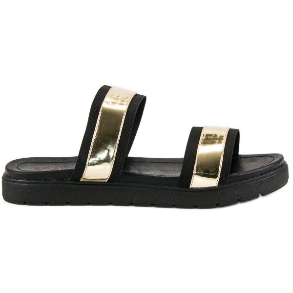 Kylie Spiegelpantoffeln schwarz 1