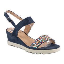 Kylie Sandalen mit Perlen blau 1