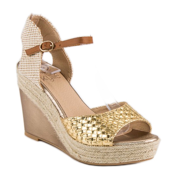 Kylie Goldene Espadrilles-Sandalen 1