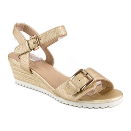 Kylie Espadrilles-Sandalen mit Schnalle gelb 1