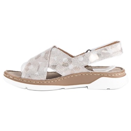 Filippo Flache Sandalen aus Naturleder gelb 1