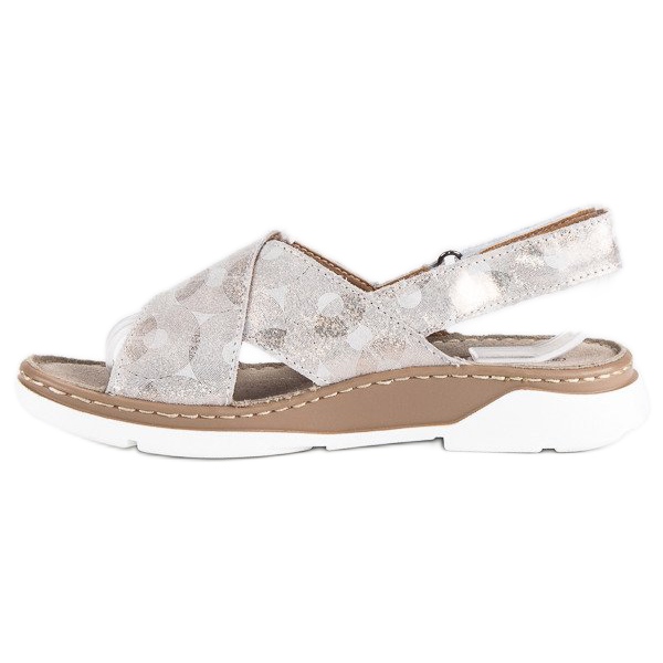 Filippo Flache Sandalen aus Naturleder gelb 1