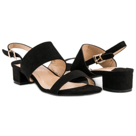 Fama Sandalen mit niedrigem Absatz schwarz 1