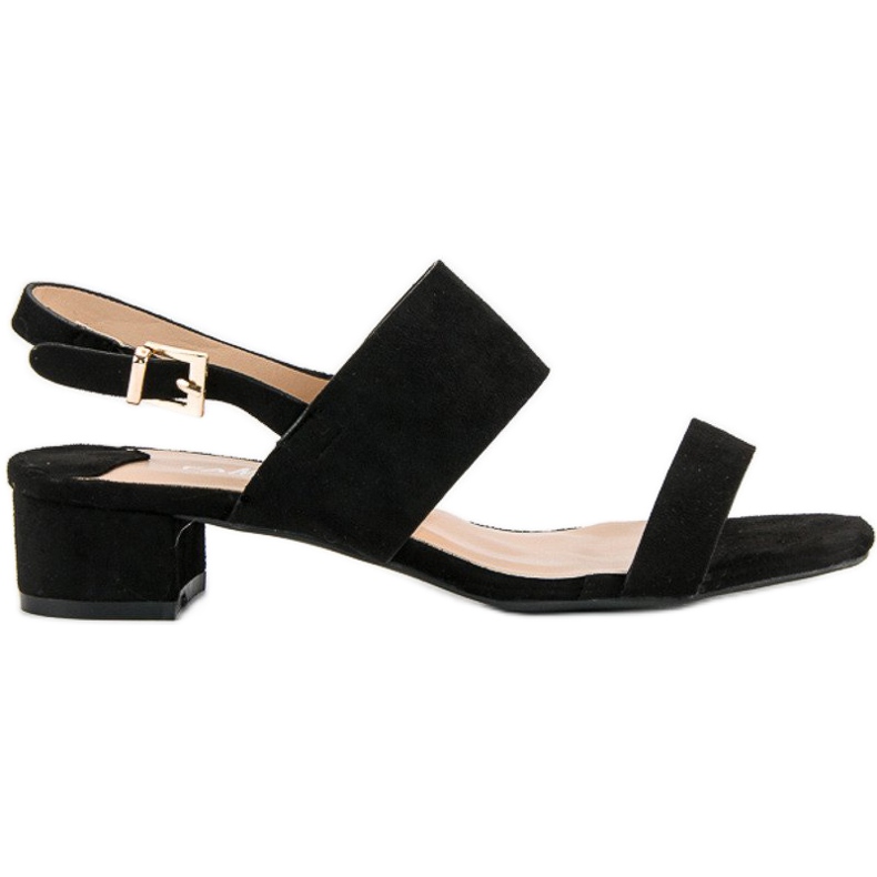 Fama Sandalen mit niedrigem Absatz schwarz 2