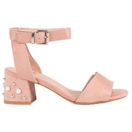 Erynn Sandalen mit Perlen rosa 2