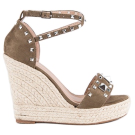 Bestelle Rock-Espadrilles-Sandalen grün 2