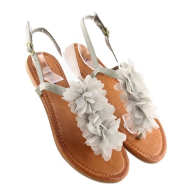 Sandalen mit Blumen grau CK36P grau 1