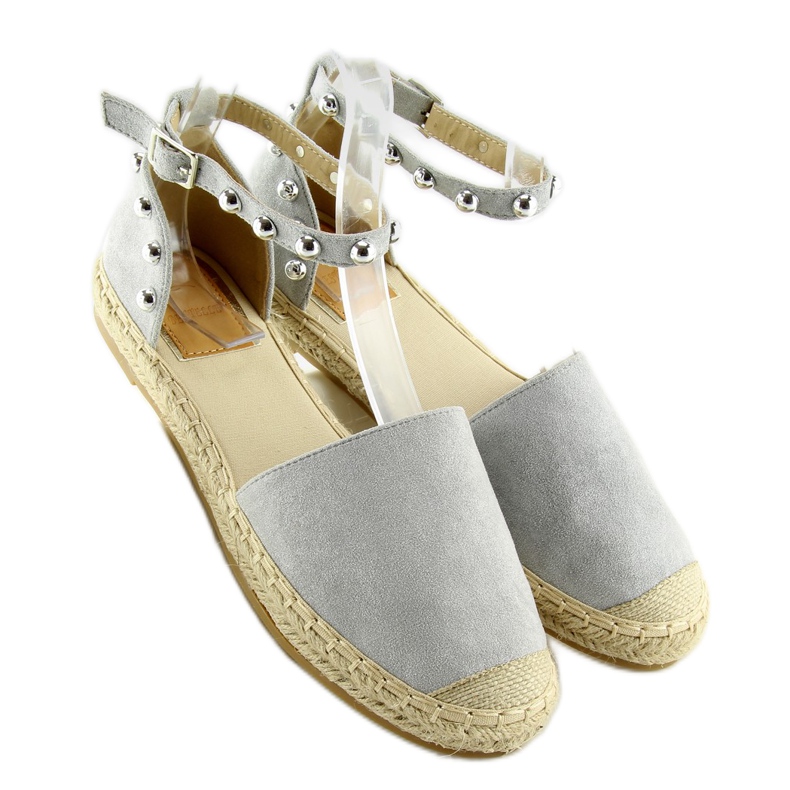 Graue Espadrilles mit Nieten grau A636-ESP-1 grau 2
