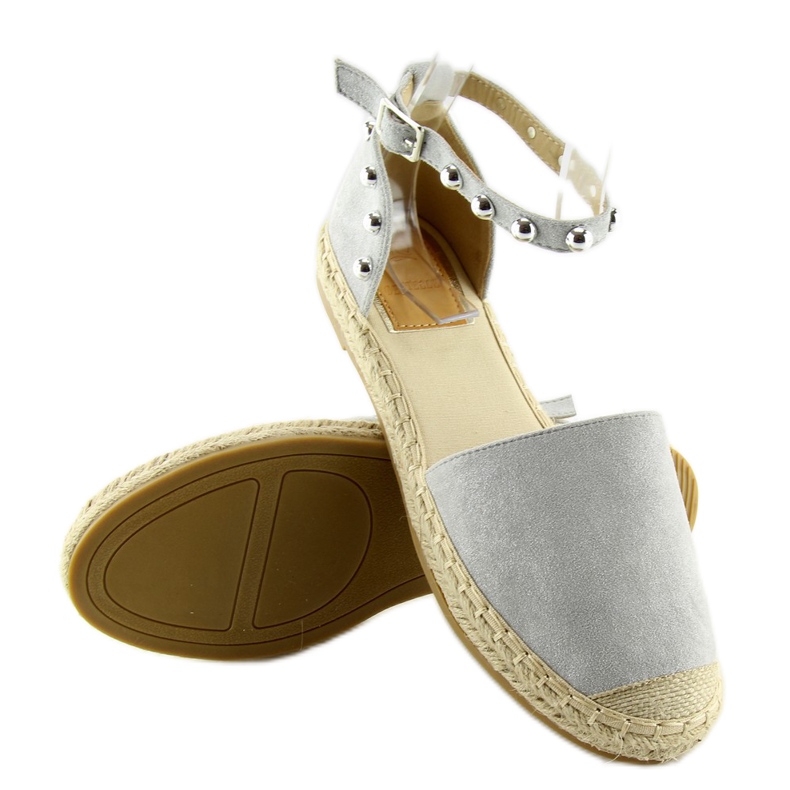 Graue Espadrilles mit Nieten grau A636-ESP-1 grau 1