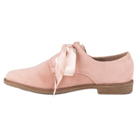 Schuhe mit einem Satinband rosa 1