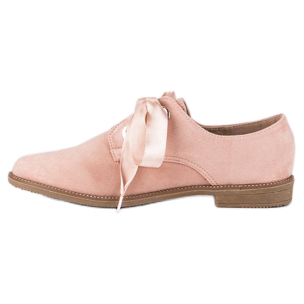 Schuhe mit einem Satinband rosa 1