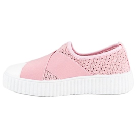 Durchbrochene Creepers-Turnschuhe rosa 1
