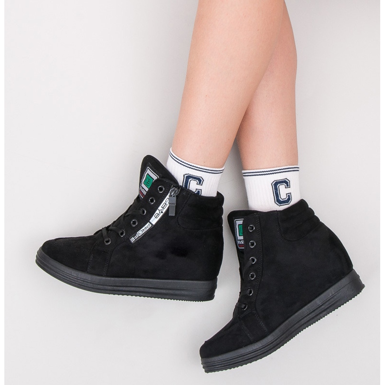 Wildleder-Turnschuhe schwarz 1