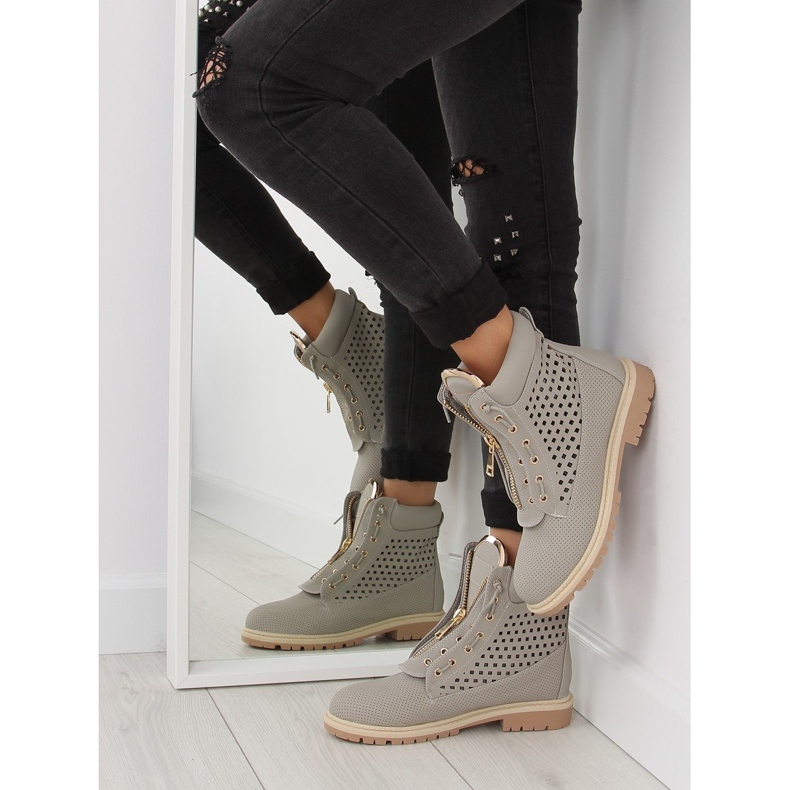 Durchbrochene Balmanas, goldgrauer Schieber R103 Grey 1