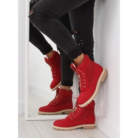 Durchbrochene Balmanas, goldener Reißverschluss, rot R103 Rot 1