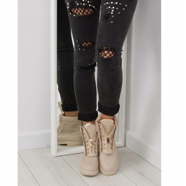 Durchbrochener Balmanki-Gold-Reißverschluss R103 Beige 2