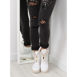 Durchbrochener Balsam, goldener Reißverschluss, weiß R103 Weiß 1