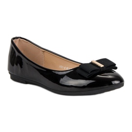 Comer Schwarz lackierte Ballerinas 1