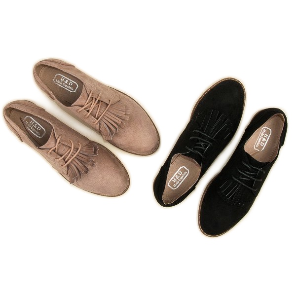 Gebundene Wildleder-Boho-Schuhe schwarz 1