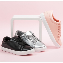 Silberne Turnschuhe mit Fransen grau 1