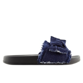 Pantoffeln aus marineblauem Denim HN55 D.BLUE 1