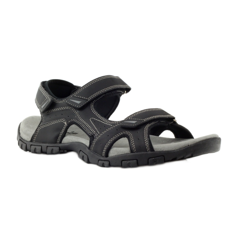 American Club Amerikanische 6201 schwarze Sportsandalen 1