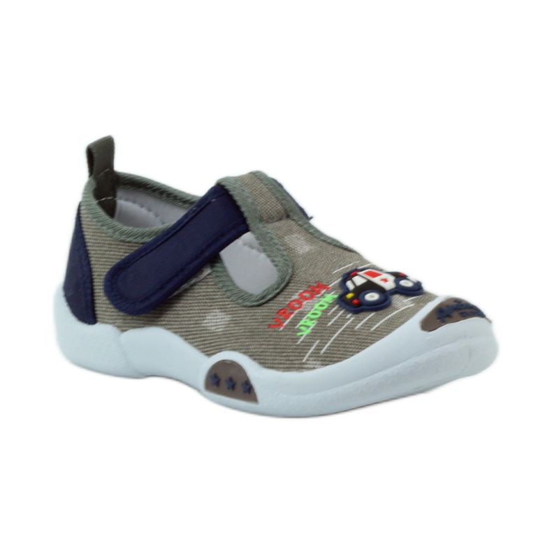 American Club graue Kindersneaker mit Klettverschluss 105/2018 navy blau 1