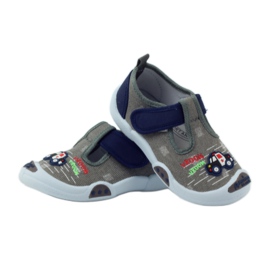 American Club graue Kindersneaker mit Klettverschluss 105/2018 navy blau 3