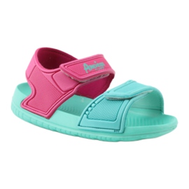American Club mintfarbene Kindersandalen für Wasser rosa grün 1