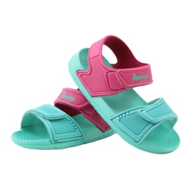 American Club mintfarbene Kindersandalen für Wasser rosa grün 3
