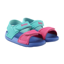 American Club blaue Kindersandalen für Wasser 6631 grün rosa 4