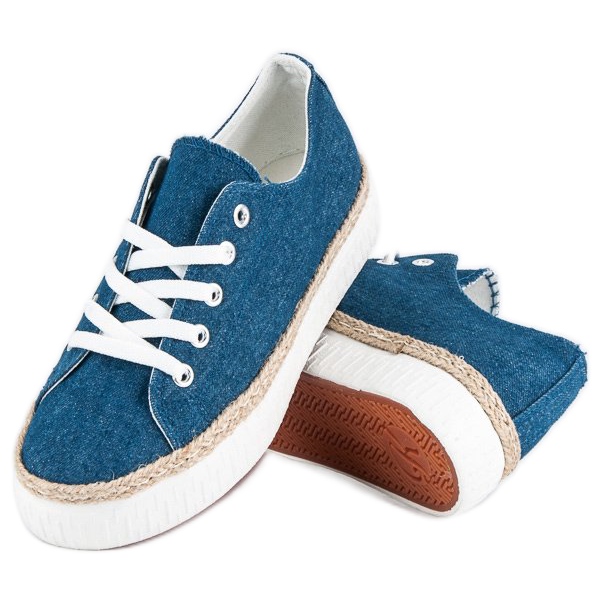 Kylie Schlingpflanzen zum Schnüren auf der Plattform blau 1