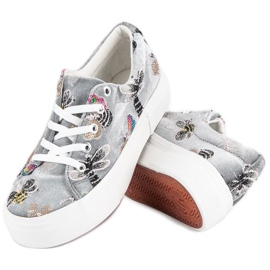 Kylie Velours-Turnschuhe auf der Plattform grau 1