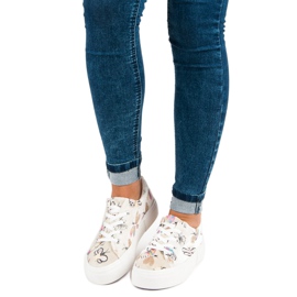 Kylie Velours-Turnschuhe auf der Plattform beige 1