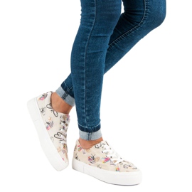 Kylie Velours-Turnschuhe auf der Plattform beige 2