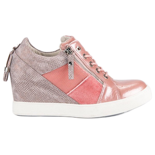 Kylie Modische Sneaker mit Keilabsatz rosa 1
