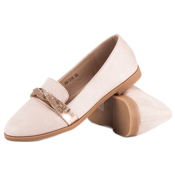 Bestelle Wildlederschuhe mit Kristallen rosa 2