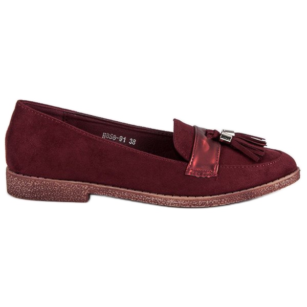 Elegante burgunderfarbene Loafer rot 1