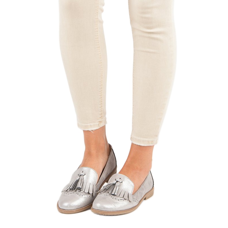 Bestelle Stylischer Damen-Loafer grau 1