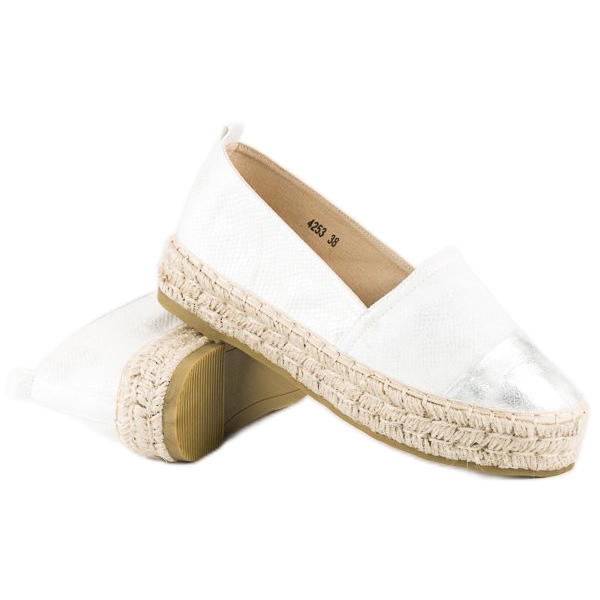 Espadrilles zum Hineinschlüpfen auf dem Plateau weiß 2