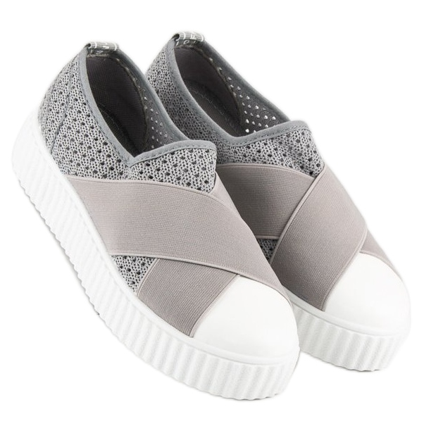 Durchbrochene Creepers-Turnschuhe grau 2